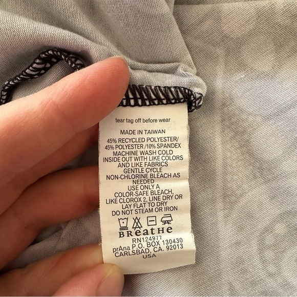 prAna Gray Paisley Floral Twist Front Summer Sheath Faux Wrap Sleeveless Dress - Picture 9 of 9